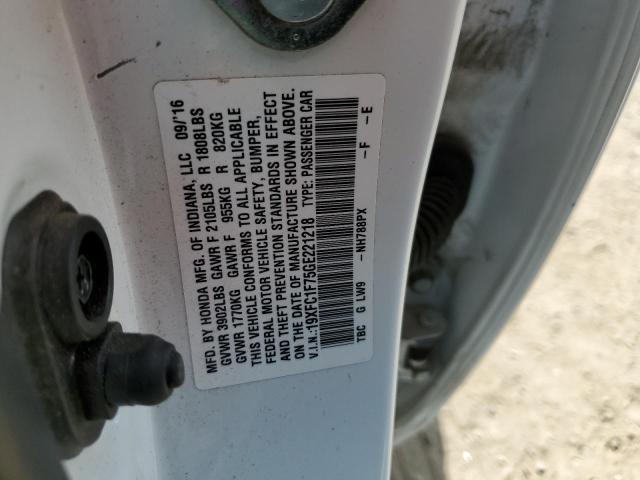 19XFC1F75GE221218 - 2016 HONDA CIVIC EXL Ağ foto 12