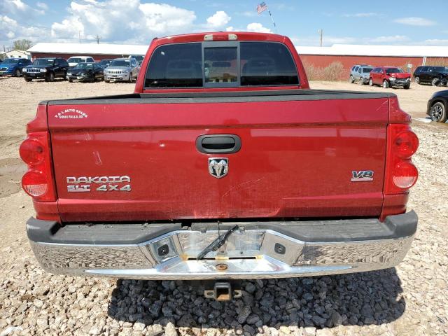 1D7HW48N77S194040 - 2007 DODGE DAKOTA QUAD SLT RED photo 6