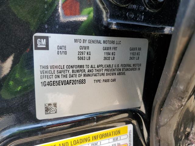 1G4GE5EV0AF201683 - 2010 BUICK LACROSSE CXS BLACK photo 12