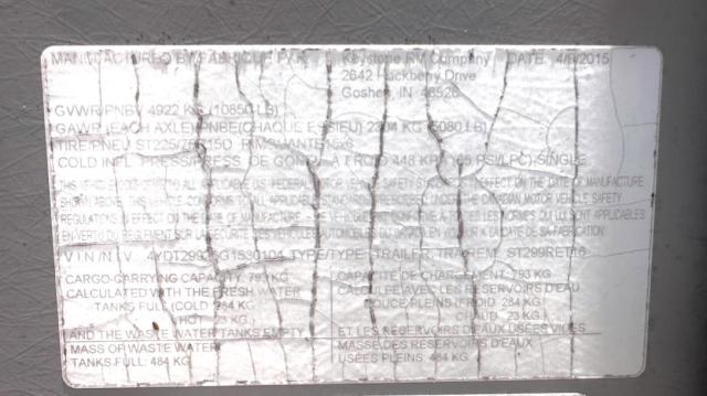 4YDT29926G1530104 - 2016 KEYSTONE SPRINTER BEIGE photo 10