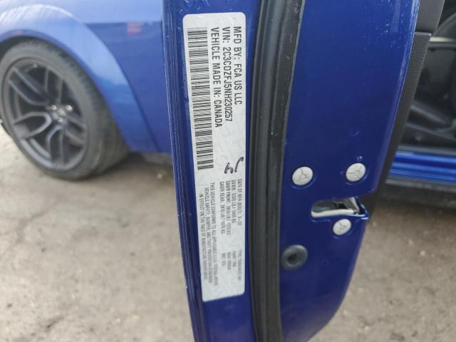2C3CDZFJ5NH230257 - 2022 DODGE CHALLENGER R/T SCAT PACK BLUE photo 12