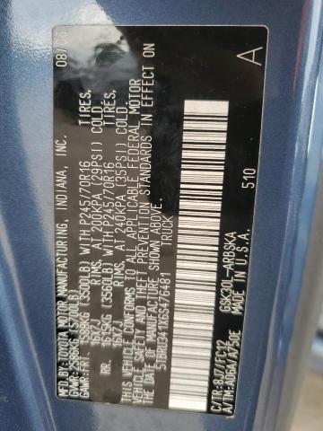 5TBRU341X6S476481 - 2006 TOYOTA TUNDRA ACCESS CAB SR5 BLUE photo 12