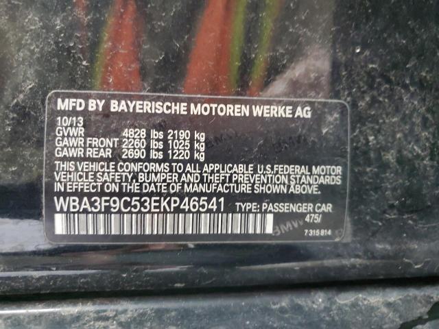 WBA3F9C53EKP46541 - 2014 BMW ACTIVEHYBR BLACK photo 13