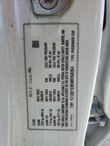 5YJ3E1EB5MF868954 - 2021 TESLA MODEL 3 أبيض صورة 12