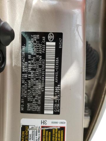 4T1BB46K49U108562 - 2009 TOYOTA CAMRY HYBRID SILVER photo 12