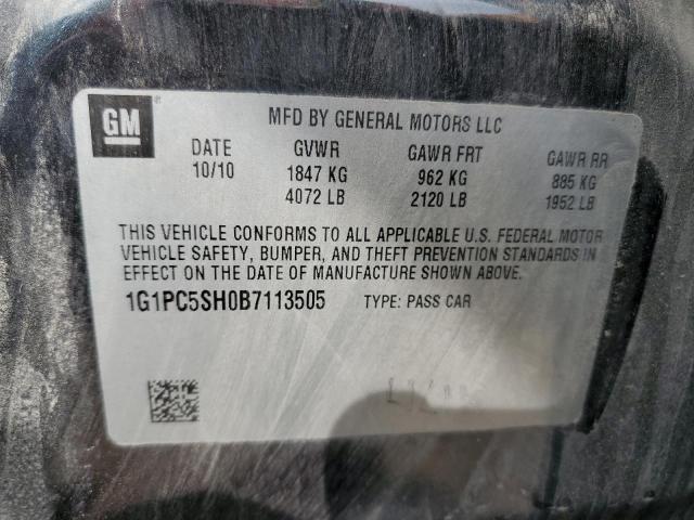 1G1PC5SH0B7113505 - 2011 CHEVROLET CRUZE LS GRAY photo 12