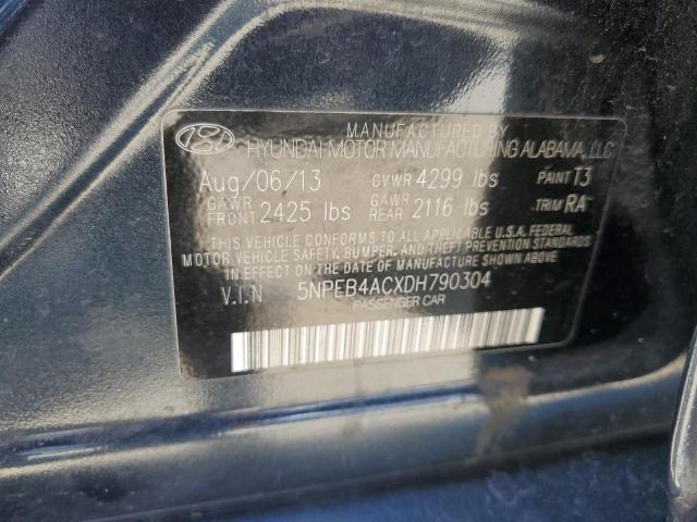 5NPEB4ACXDH790304 - 2013 HYUNDAI SONATA GLS BLUE photo 12