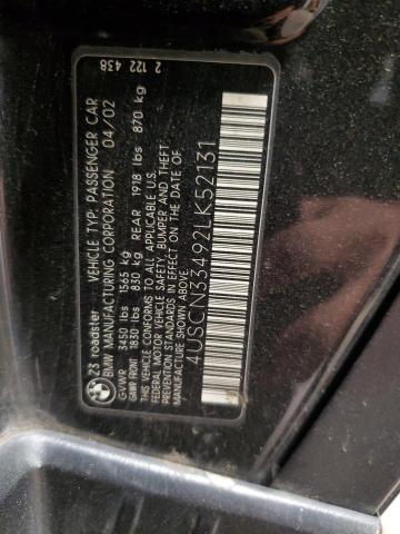 4USCN33492LK52131 - 2002 BMW Z3 2.5 BLACK photo 12