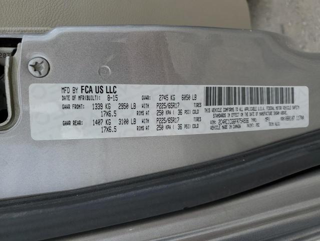 2C4RC1CG6FR754936 - 2015 CHRYSLER TOWN & COU TOURING L SILVER photo 13