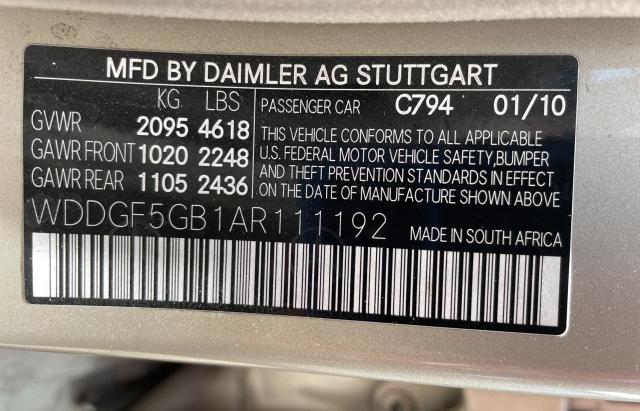 WDDGF5GB1AR111192 - 2010 MERCEDES-BENZ C 350 GOLD photo 10