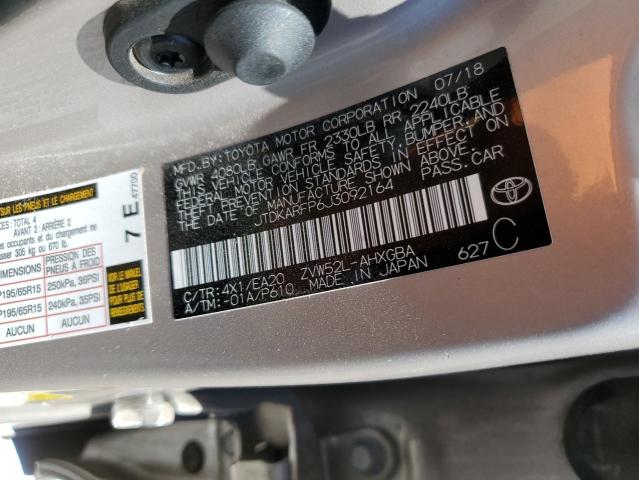 JTDKARFP6J3092164 - 2018 TOYOTA PRIUS PRIM 银色 照片 12