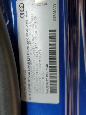 WAU2FAFC1JN087648 - 2018 AUDI S7 PRESTIGE 蓝色 照片 12