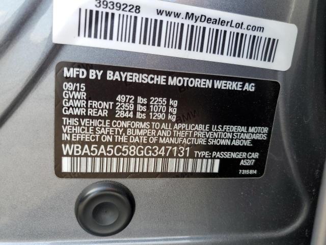 WBA5A5C58GG347131 - 2016 BMW 528 I SILVER photo 12