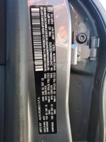 ZASFAKNN4J7B79702 - 2018 ALFA ROMEO STELVIO TI SPORT GRAY photo 13