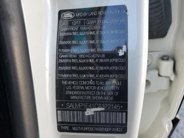 SALMP1E41CA372145 - 2012 LAND ROVER RANGE ROVE AUTOBIOGRAPHY BLACK photo 13