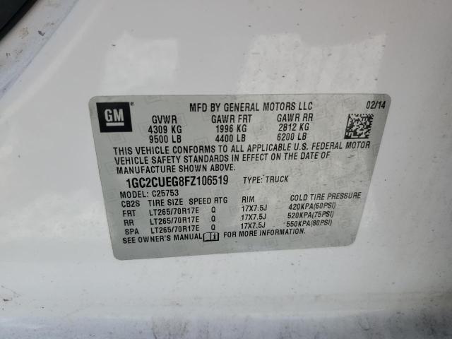 1GC2CUEG8FZ106519 - 2015 CHEVROLET SILVERADO C2500 HEAVY DUTY WHITE photo 13