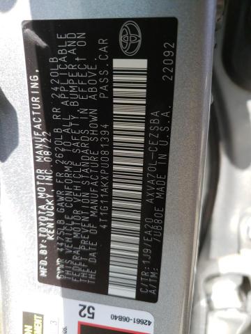 4T1G11AKXPU081394 - 2023 TOYOTA CAMRY SE NIGHT SHADE SILVER photo 12