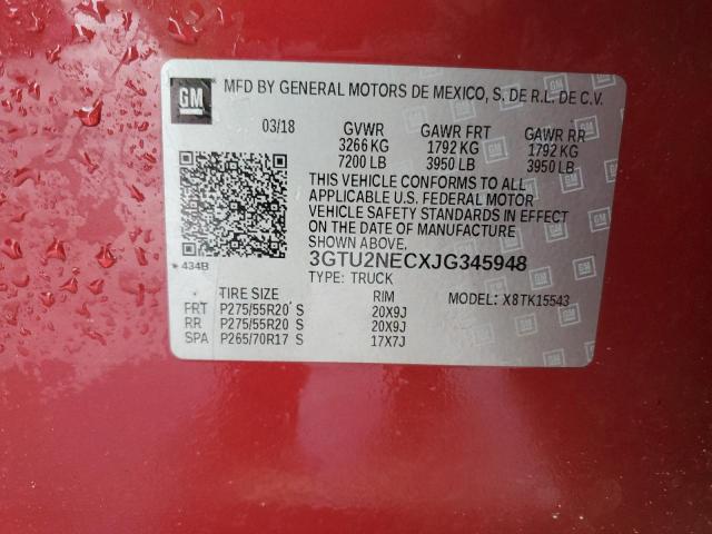 3GTU2NECXJG345948 - 2018 GMC SIERRA K1500 SLT RED photo 13