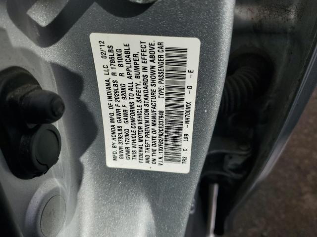 19XFB2F92CE337948 - 2012 HONDA CIVIC EXL Gümüş foto 12