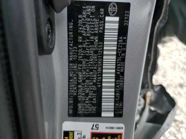 4T1G11BK5RU112553 - 2024 TOYOTA CAMRY SE NIGHT SHADE SILVER photo 12