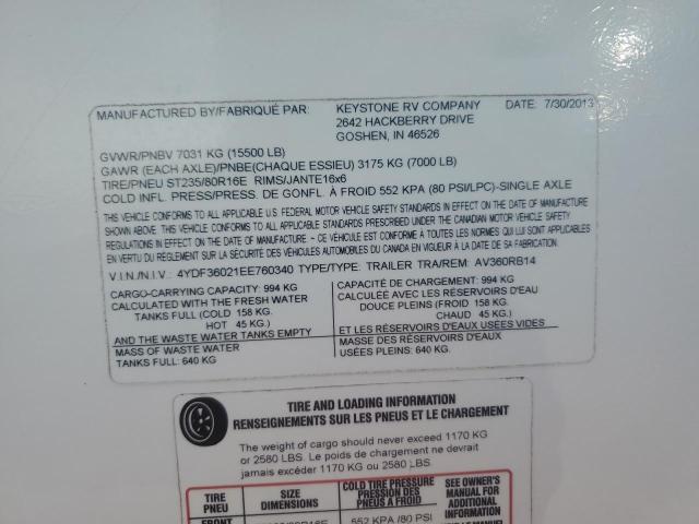 4YDF36021EE760340 - 2014 KEYSTONE AVALANCHE ორფეროვანი ფოტო 10