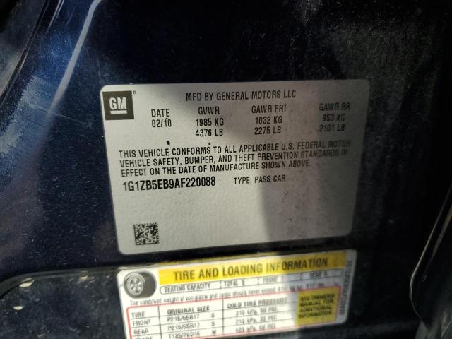 1G1ZB5EB9AF220088 - 2010 CHEVROLET MALIBU LS BLACK photo 12