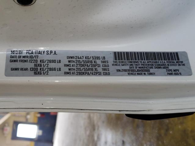 ZFBERFBBXJ6H90988 - 2018 RAM PROMASTER SLT Blanc photo 13