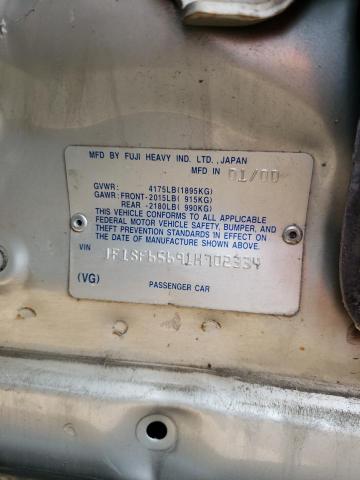 JF1SF65691H702334 - 2001 SUBARU FORESTER S SILVER photo 12