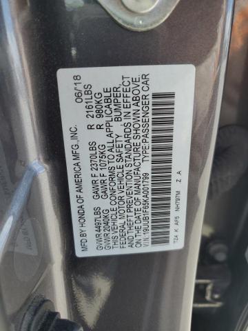 19UUB1F65KA001799 - 2019 ACURA TLX TECHNOLOGY 灰色 照片 12