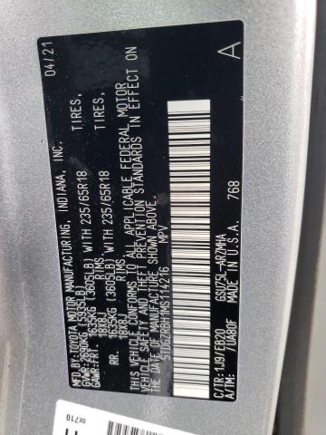 5TDGZRBH1MS114216 - 2021 TOYOTA HIGHLANDER XLE SILVER photo 13