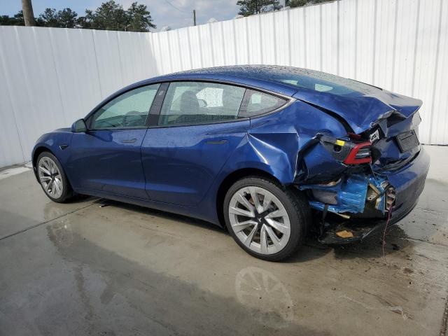 5YJ3E1EB0NF189224 - 2022 TESLA MODEL 3 BLUE photo 2