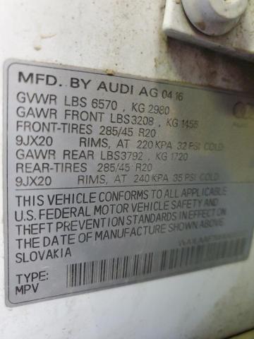 WA1LAAF70HD016217 - 2017 AUDI Q7 PREMIUM PLUS أبيض صورة 13