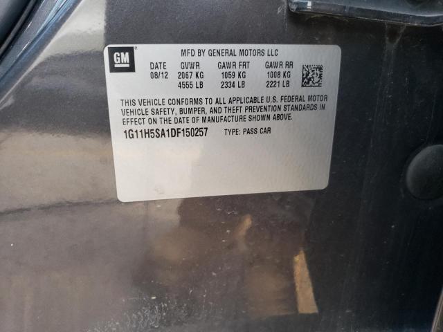 1G11H5SA1DF150257 - 2013 CHEVROLET MALIBU LTZ გრაფიტი ფოტო 12