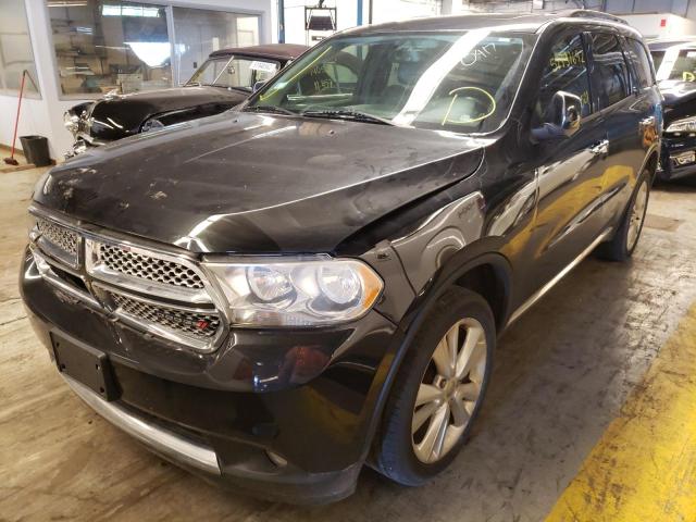 1C4RDJDG9DC670417 - 2013 DODGE DURANGO CREW BLACK photo 2