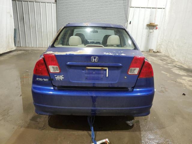 2HGES163X4H580867 - 2004 HONDA CIVIC DX VP BLUE photo 6