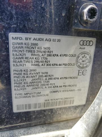 WA1MXAF7XLD005060 - 2020 AUDI Q7 PROGRESSIV BLUE photo 14