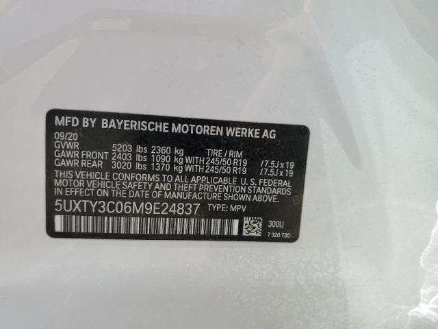 5UXTY3C06M9E24837 - 2021 BMW X3 SDRIVE30I WHITE photo 13