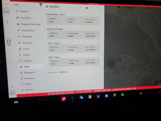 5YJSA1E6XMF440985 - 2021 TESLA MODEL S RED photo 9