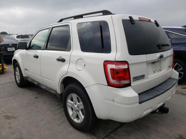 1FMCU59349KA69797 - 2009 FORD ESCAPE HYBRID WHITE photo 2