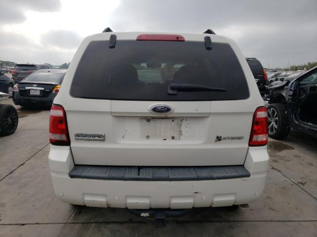 1FMCU59349KA69797 - 2009 FORD ESCAPE HYBRID WHITE photo 6