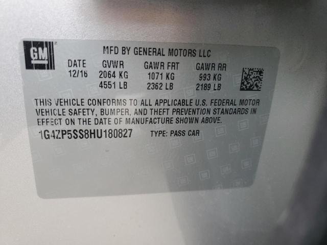 1G4ZP5SS8HU180827 - 2017 BUICK LACROSSE ESSENCE ვერცხლისფერი ფოტო 12