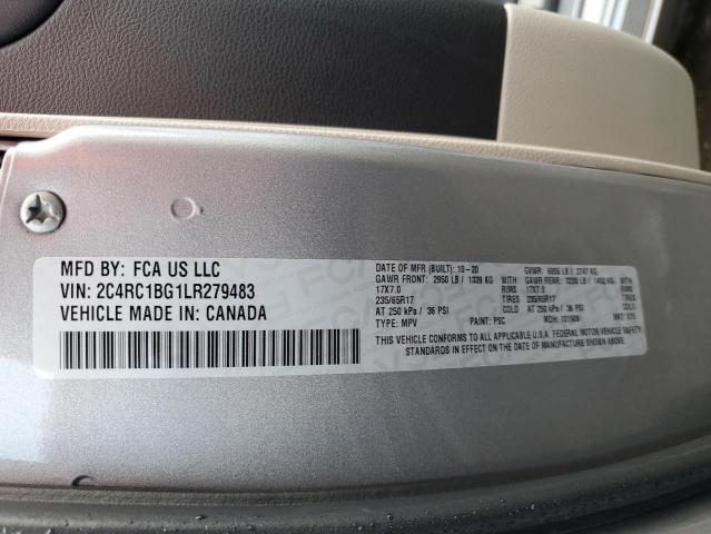 2C4RC1BG1LR279483 - 2020 CHRYSLER PACIFICA TOURING L 灰色 照片 14