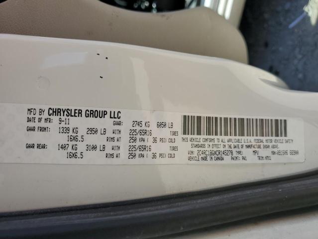 2C4RC1BGXCR145278 - 2012 CHRYSLER TOWN & COU TOURING 白色 照片 13