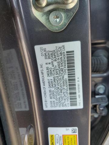 1HGCV2F93LA009551 - 2020 HONDA ACCORD TOURING GRAY photo 12