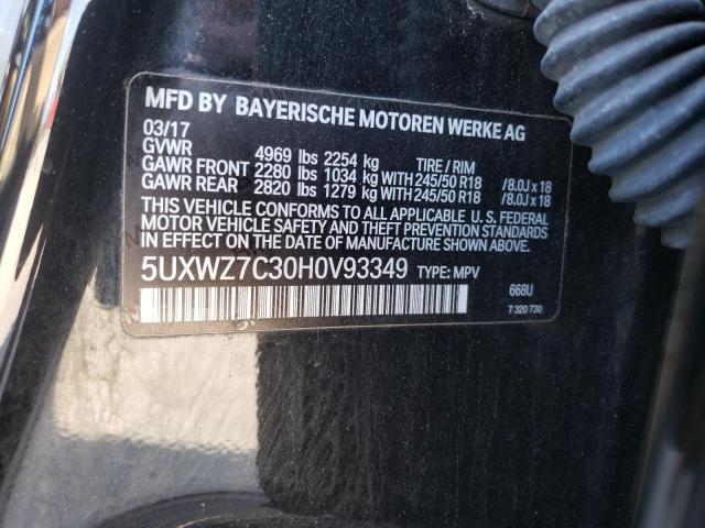 5UXWZ7C30H0V93349 - 2017 BMW X3 SDRIVE28I BLACK photo 13