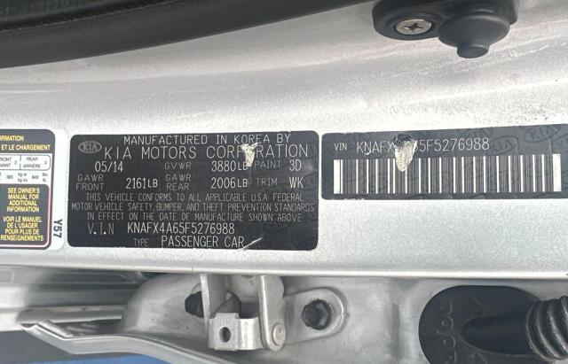 KNAFX4A65F5276988 - 2015 KIA FORTE LX SILVER photo 10