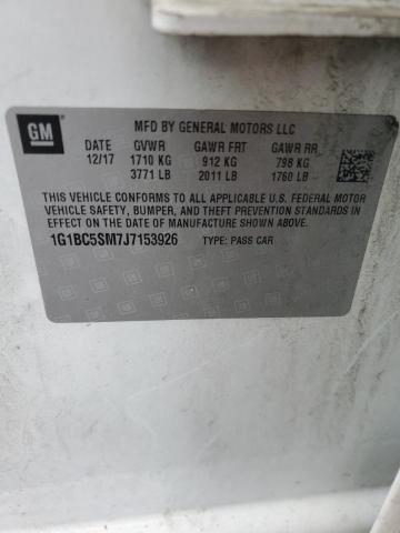 1G1BC5SM7J7153926 - 2018 CHEVROLET CRUZE LS WHITE photo 12