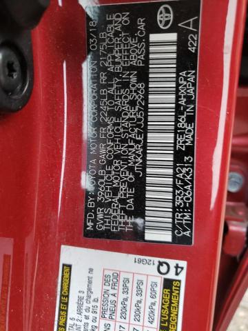 JTNKARJE7JJ572968 - 2018 TOYOTA COROLLA IM RED photo 10