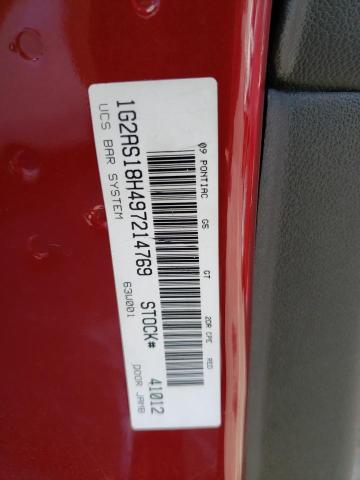 1G2AS18H497214769 - 2009 PONTIAC G5 RED photo 13