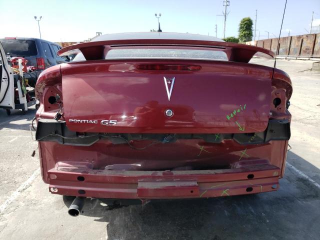 1G2AS18H497214769 - 2009 PONTIAC G5 RED photo 6